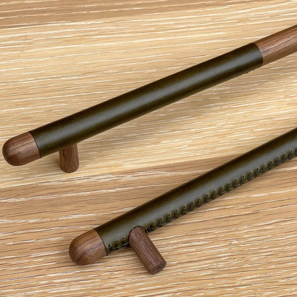 Chapman Wood Appliance Bar Pulls With Half Leather - Image 3