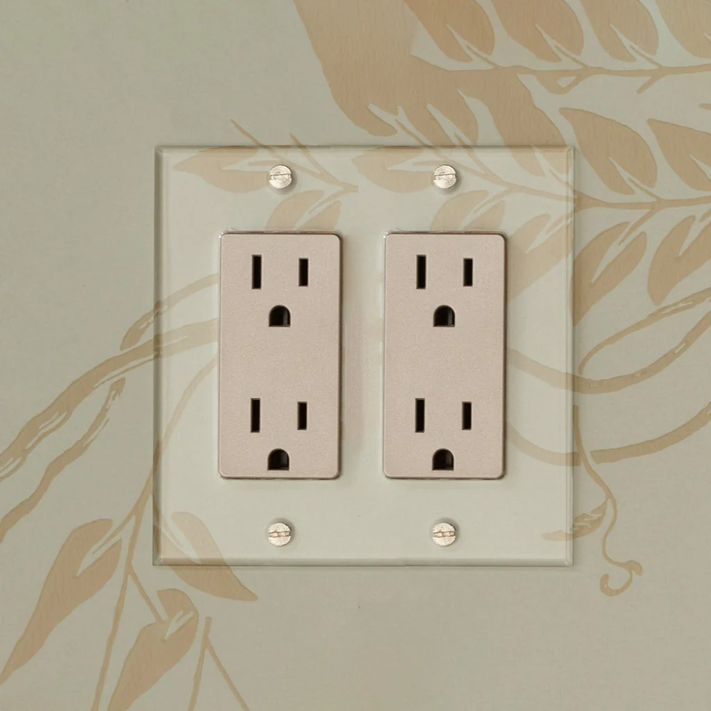 Invisible Plate 2 Gang Outlet by Forbes & Lomax