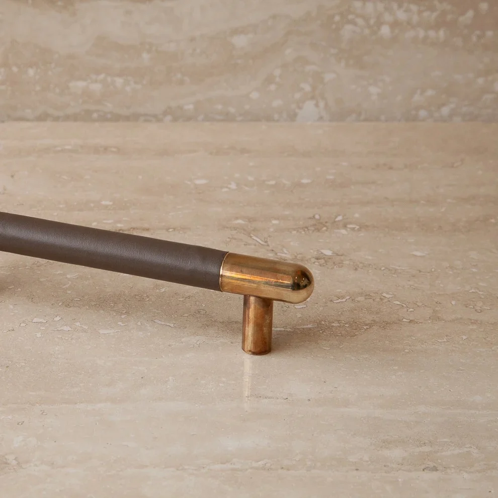 Mineral Leather Wrapped Metal Appliance Bar Pull - Image 13