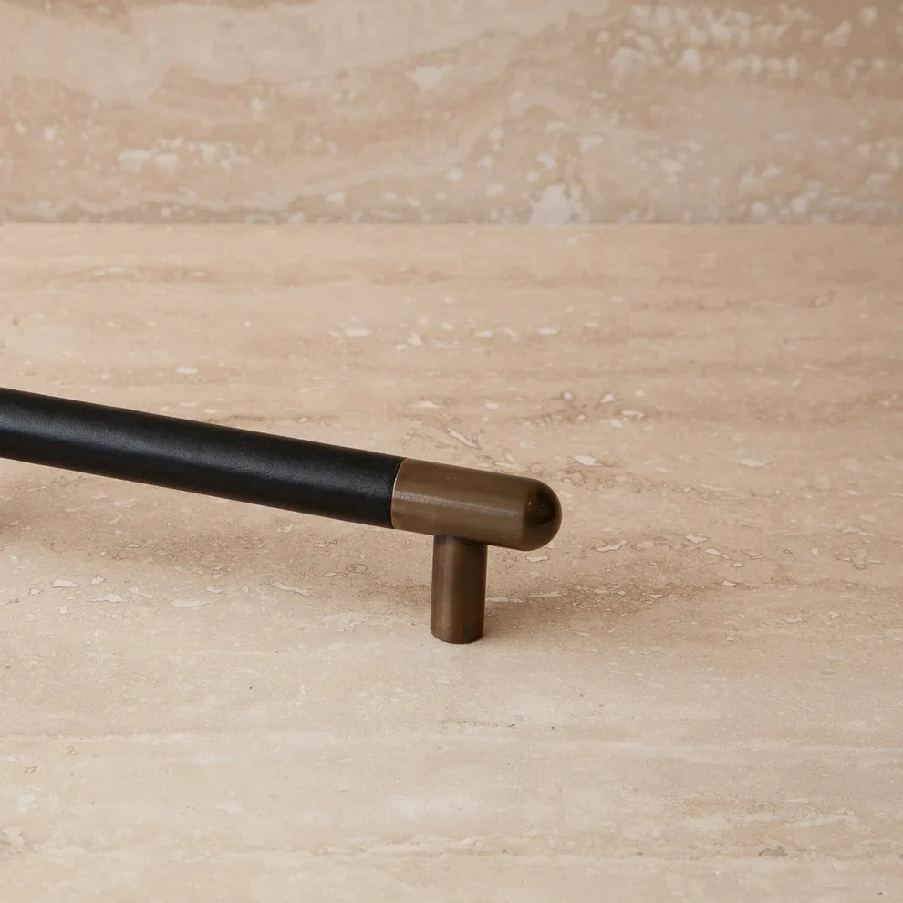 Mineral Leather Wrapped Metal Appliance Bar Pull - Image 6