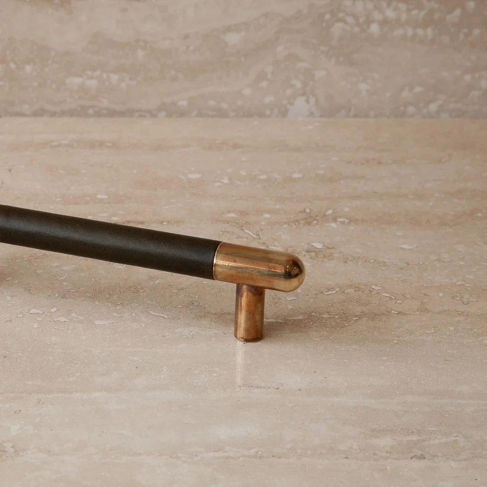 Mineral Leather Wrapped Metal Appliance Bar Pull - Image 9