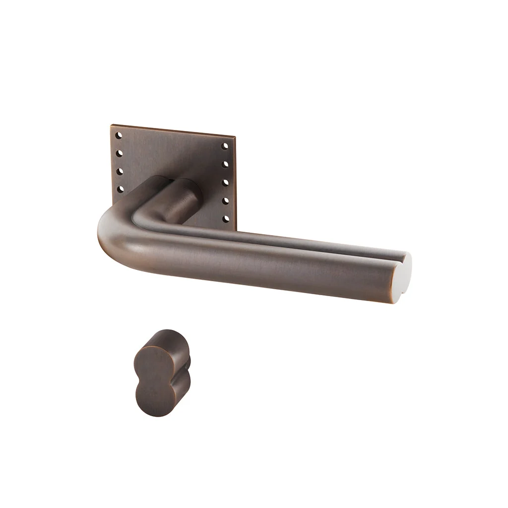 Stardust Smooth Door Lever Handle on Rose - Image 2
