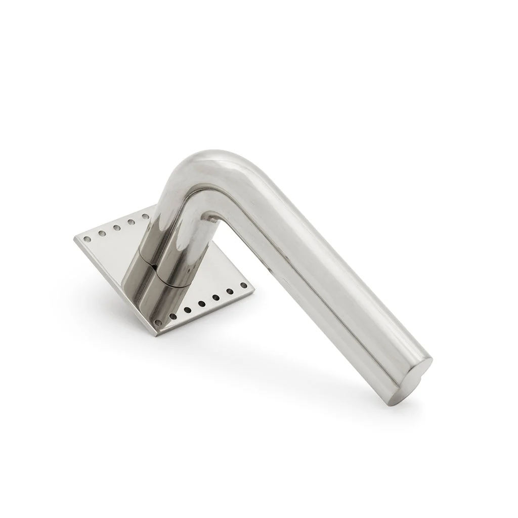 Stardust Smooth Door Lever Handle on Rose - Image 5